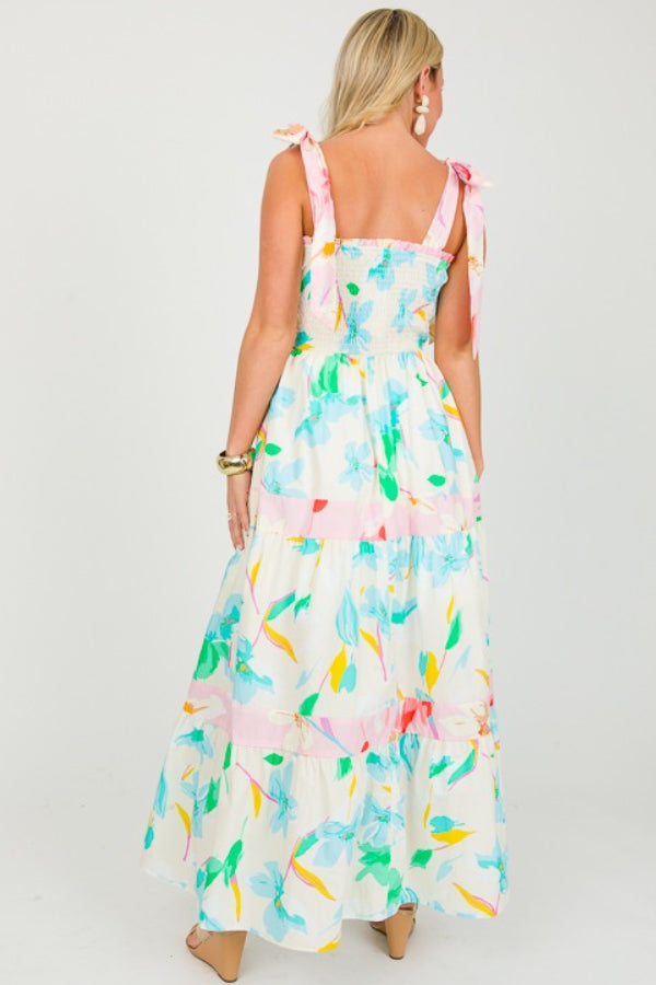 Multicolor Printed Maxi Dress