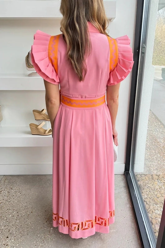 Pink Anderson Button Down Maxi Dress