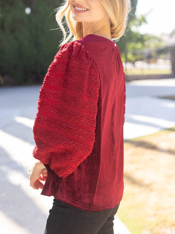 Textured Sparkle Velvet Top