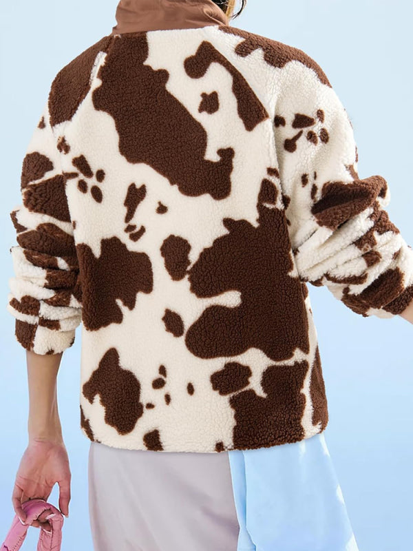 Plaid Long Sleeve Lightweight Fleece Jacket