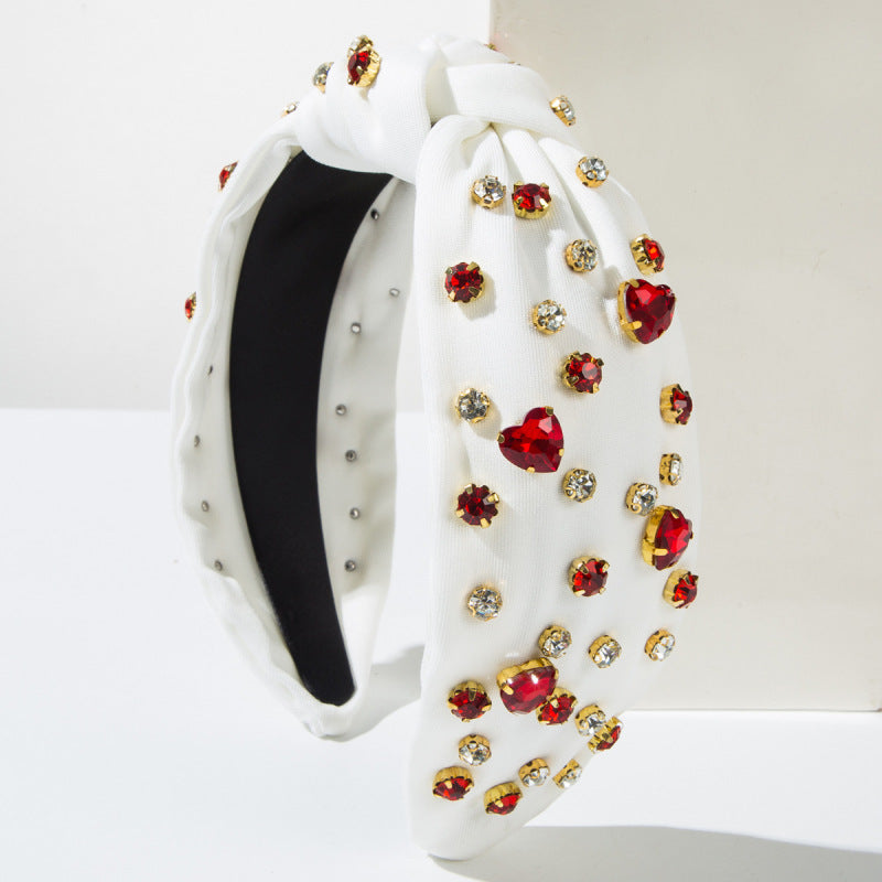 Satin Gold Rhinestone Knot Headband