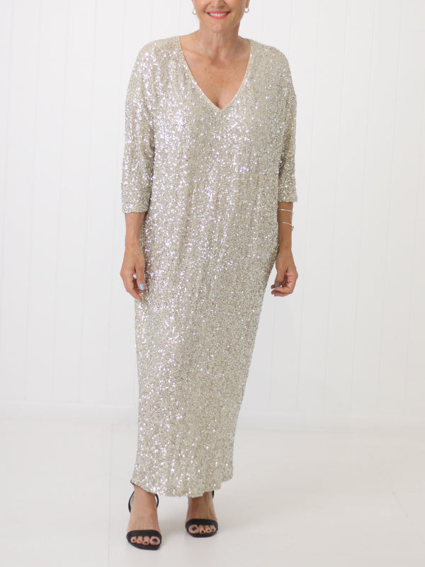 KATHRYN REVERSIBLE CASUAL SEQUIN DRESS