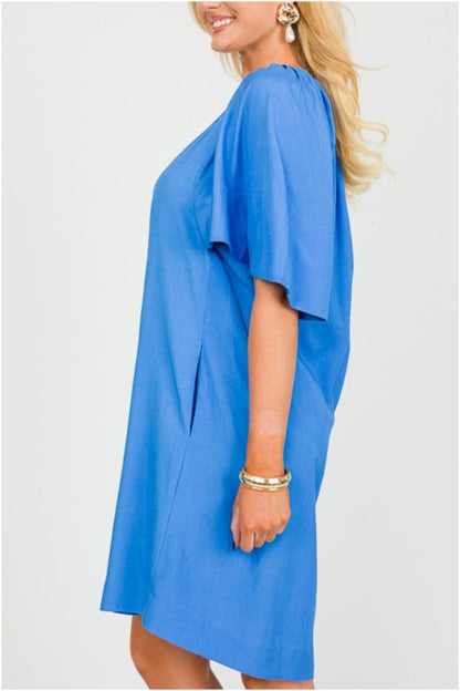 Spring Pleated Tunic Dress