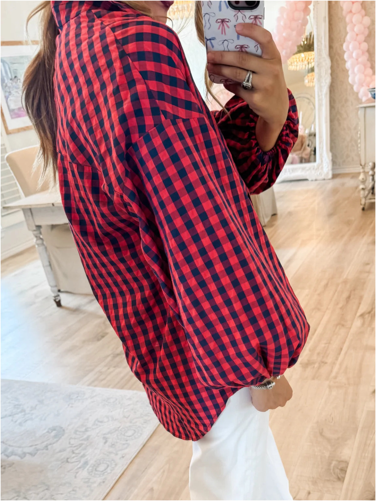 Plaid Checkered Print Blouse