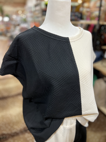 Color Block Tops Pants Travel Set