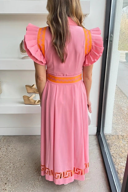 Pink Anderson Button Down Maxi Dress