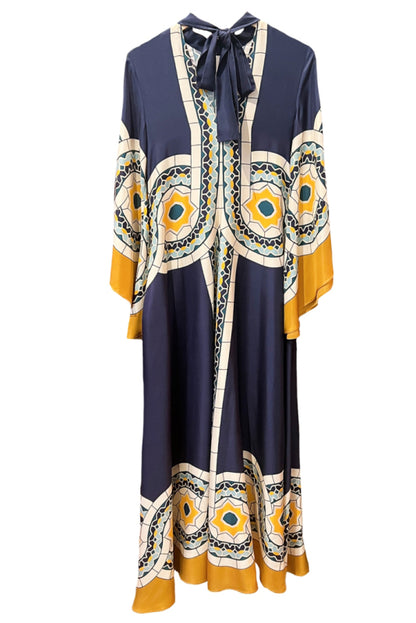 Retro printed maxi dress