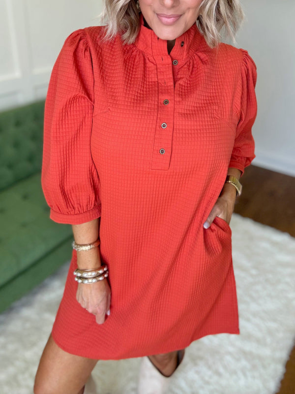 Quilted Orange Dress