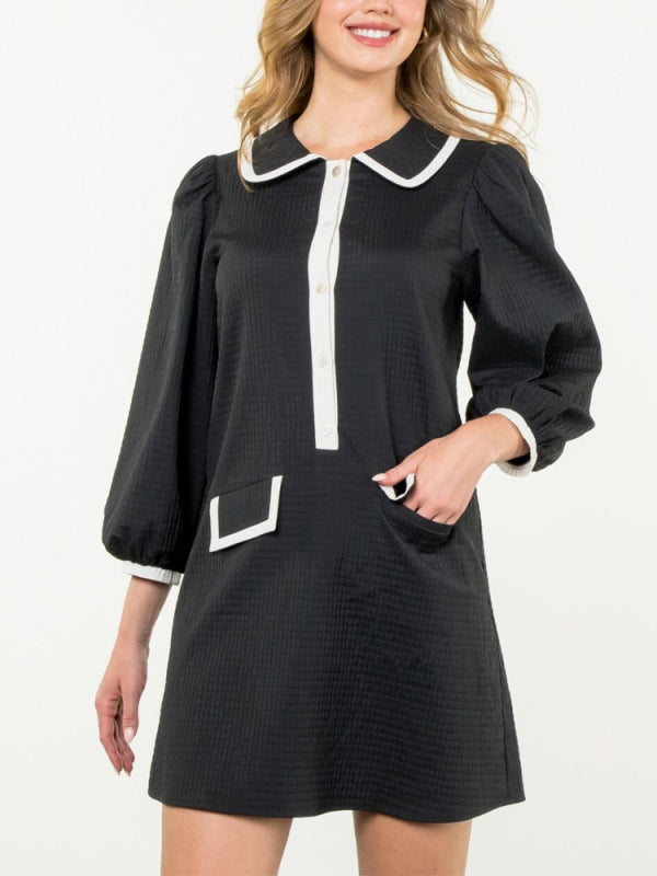 Contrast Textured Dress