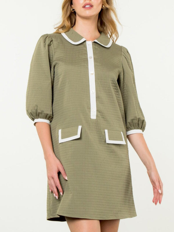 Contrast Textured Dress