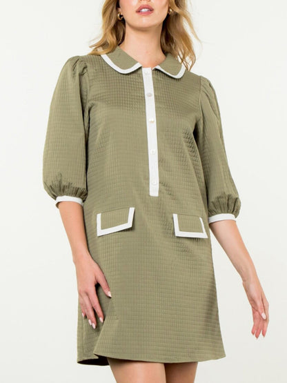 Contrast Textured Dress