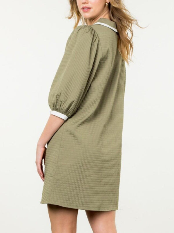 Contrast Textured Dress