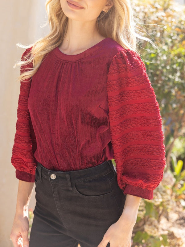 Textured Sparkle Velvet Top
