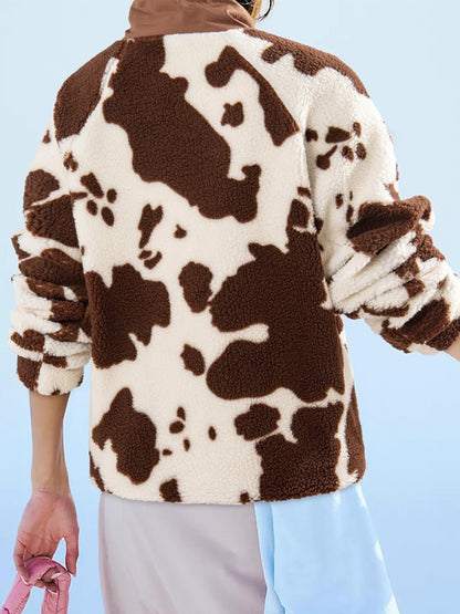 Plaid Long Sleeve Lightweight Fleece Jacket