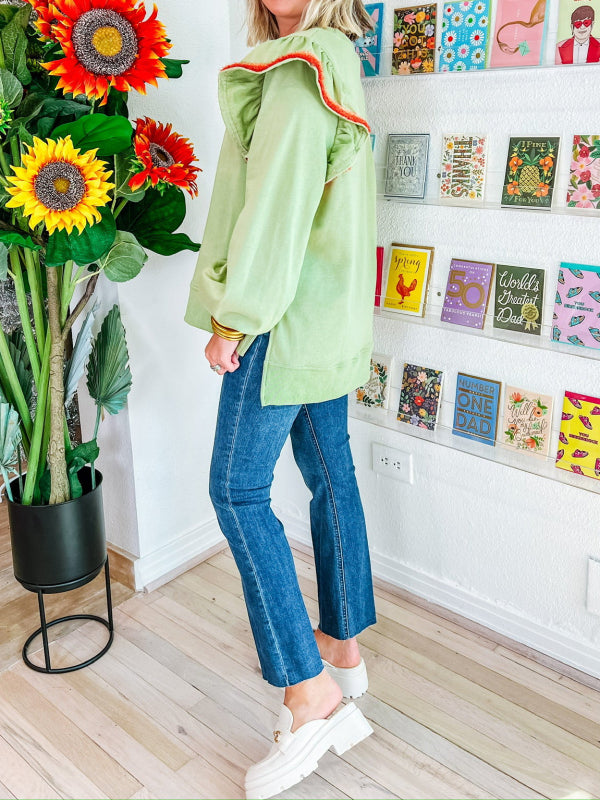 OLIVE YOU FOREVER SWEATSHIRT TOPS - GREEN