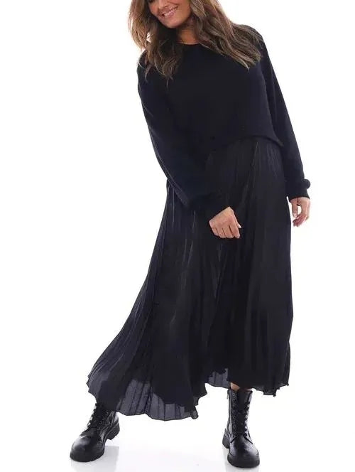 Vintage Pleated Jumper Dress